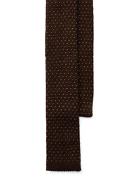 Темно-коричневый вязаный галстук