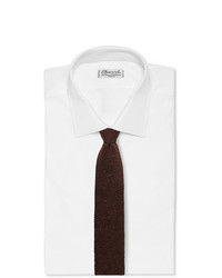 Мужской темно-коричневый вязаный галстук от Caruso