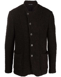 Мужской темно-коричневый вязаный пиджак от Emporio Armani