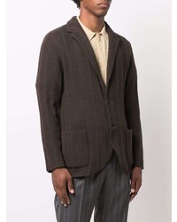 Мужской темно-коричневый вязаный пиджак от Lardini