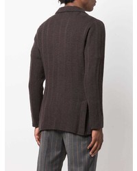 Мужской темно-коричневый вязаный пиджак от Lardini