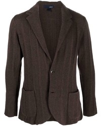 Мужской темно-коричневый вязаный пиджак от Lardini