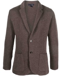 Мужской темно-коричневый вязаный пиджак от Lardini
