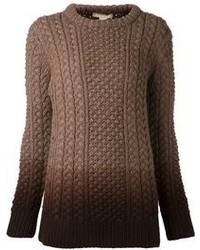 Темно-коричневый вязаный свитер