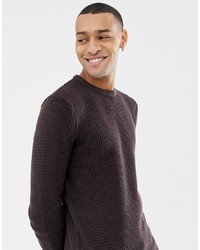 Мужской темно-коричневый вязаный свитер от Brave Soul