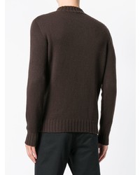 Мужской темно-коричневый вязаный свитер от Tagliatore