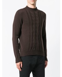 Мужской темно-коричневый вязаный свитер от Tagliatore
