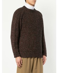 Мужской темно-коричневый вязаный свитер от Lemaire