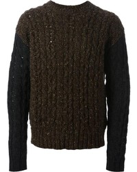 Мужской темно-коричневый вязаный свитер от Diesel