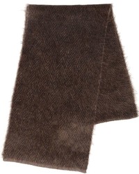 Темно-коричневый вязаный шарф
