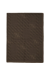 Мужской темно-коричневый вязаный шарф от Fendi