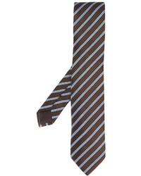 Мужской темно-коричневый галстук в вертикальную полоску от Ermenegildo Zegna