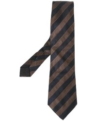 Мужской темно-коричневый галстук в вертикальную полоску