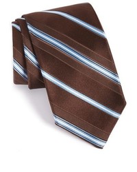 Темно-коричневый галстук в горизонтальную полоску