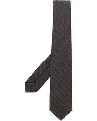 Мужской темно-коричневый галстук в горизонтальную полоску от Barba