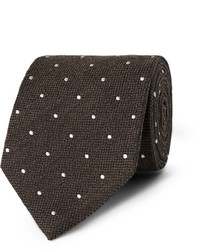 Мужской темно-коричневый галстук в горошек от Dunhill