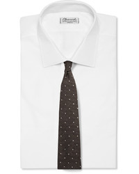 Мужской темно-коричневый галстук в горошек от Dunhill