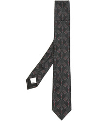 Мужской темно-коричневый галстук с вышивкой от Valentino