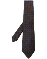 Темно-коричневый галстук с геометрическим рисунком