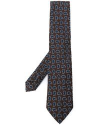 Мужской темно-коричневый галстук с "огурцами" от Etro