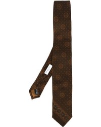 Мужской темно-коричневый галстук с принтом от Boglioli