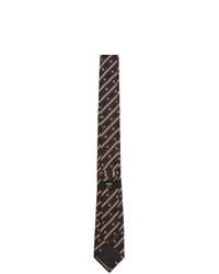 Мужской темно-коричневый галстук с принтом от Fendi