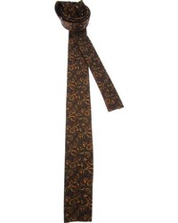 Мужской темно-коричневый галстук с принтом от Emilio Pucci