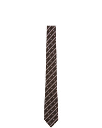 Мужской темно-коричневый галстук с принтом от Fendi