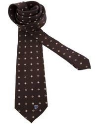 Мужской темно-коричневый галстук с принтом от Pierre Cardin