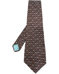 Мужской темно-коричневый галстук с принтом