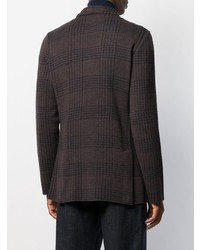 Мужской темно-коричневый двубортный пиджак в клетку от Lardini