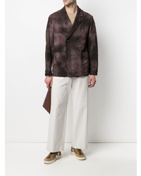 Мужской темно-коричневый двубортный пиджак в шотландскую клетку от Barena
