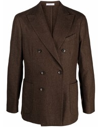 Мужской темно-коричневый двубортный пиджак от Boglioli