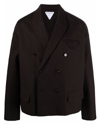 Мужской темно-коричневый двубортный пиджак от Bottega Veneta