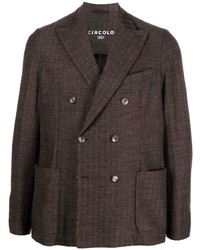 Мужской темно-коричневый двубортный пиджак от Circolo 1901