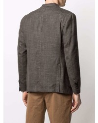 Мужской темно-коричневый двубортный пиджак от Luigi Bianchi Mantova