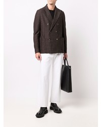 Мужской темно-коричневый двубортный пиджак от Circolo 1901