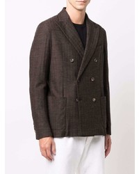 Мужской темно-коричневый двубортный пиджак от Circolo 1901