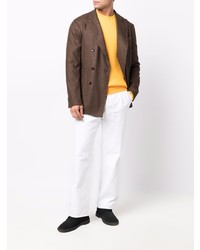 Мужской темно-коричневый двубортный пиджак от Boglioli