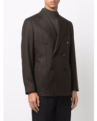 Мужской темно-коричневый двубортный пиджак от D4.0