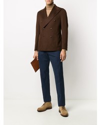 Мужской темно-коричневый двубортный пиджак от Tagliatore