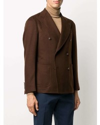 Мужской темно-коричневый двубортный пиджак от Tagliatore