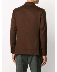 Мужской темно-коричневый двубортный пиджак от Tagliatore
