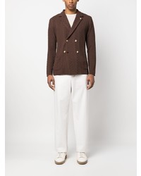 Мужской темно-коричневый двубортный пиджак от Manuel Ritz
