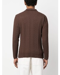 Мужской темно-коричневый двубортный пиджак от Manuel Ritz