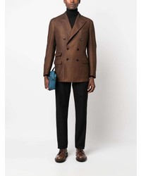Мужской темно-коричневый двубортный пиджак от Gabriele Pasini