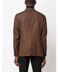 Мужской темно-коричневый двубортный пиджак от Gabriele Pasini