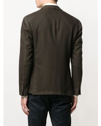 Мужской темно-коричневый двубортный пиджак от Dell'oglio
