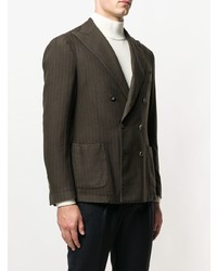 Мужской темно-коричневый двубортный пиджак от Dell'oglio