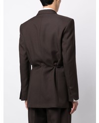 Мужской темно-коричневый двубортный пиджак от Random Identities